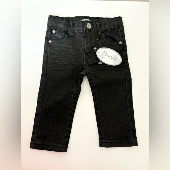 Frenchie Mini Couture denim jeans black boys size 9 mo new - Picture 1 of 5